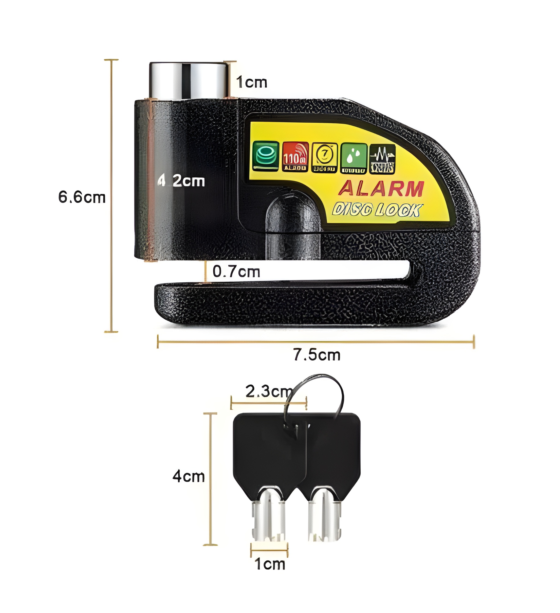 Candado con alarma para freno de disco