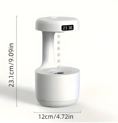 Humidificador antigravedad con luz y reloj
